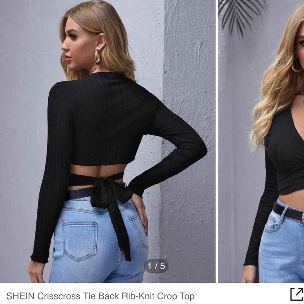 SHEIN Crisscross tie back top | Never worn | XL
